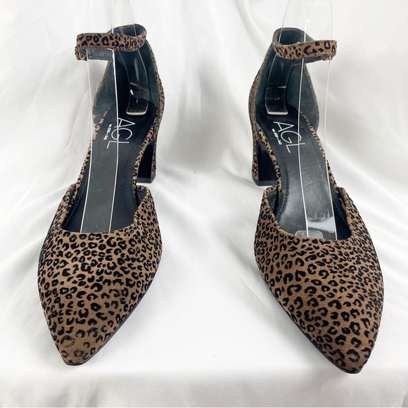 AGL Attilio Giusti Leombruni Leopard Cheetah D’Orsay Pointed Toe Heels Formal - Picture 2 of 8